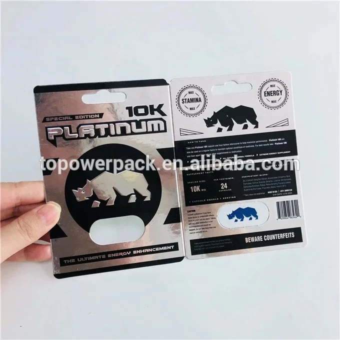 Готово к отправке Пластиковые сумасшедший носорог 3D эффект карты с капсулы бутылки набор упаковочная коробка для текстурой кожи носорога и качеством пищевых продуктов медикаментов мужские таблетки повышения упаковка