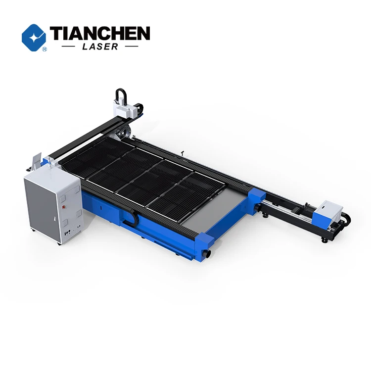Tianchen CE 4m*2m Plate and Tube Integrated Electric Control Fiber Laser Cutting Machine for Carbon Stainless Brass Aluminum