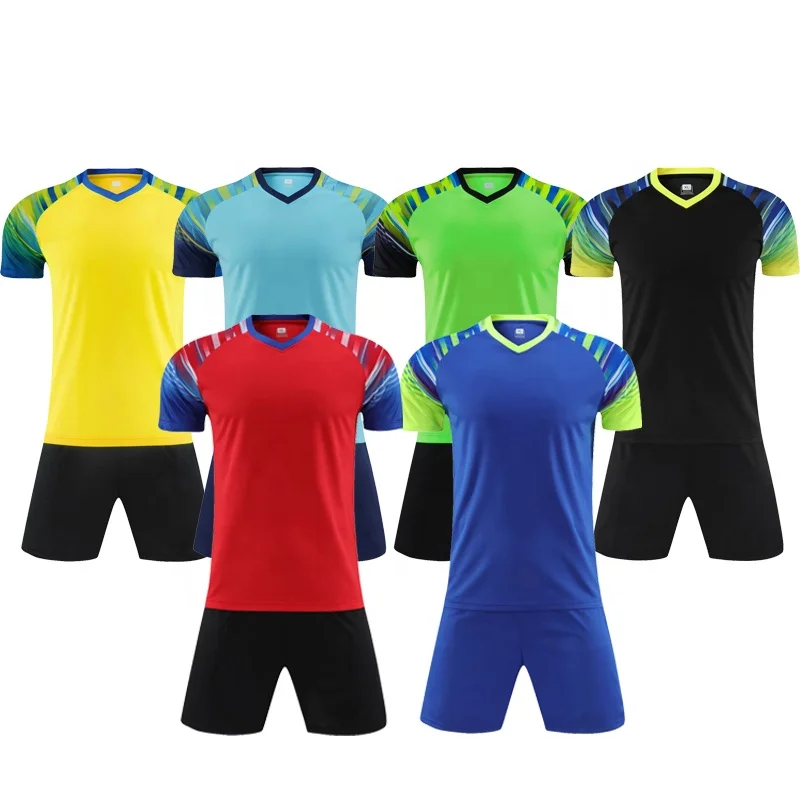 New Design Cheap Football T Shirts Plain Custom Youth Soccer Jersey Set
