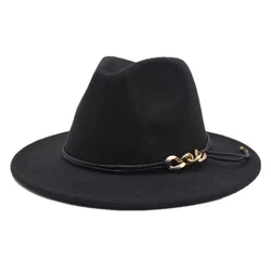 18 Colors High Quality Wholesale Fedora Hat For Men Different Color Wide Brim Fedora Hat For Women Belt Buckle Fedora Hat