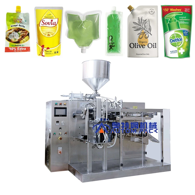 Hot Selling Fully Automatic 10ml To 1kg Pouch Bag Liquid Cooking Olive Oil Detergent Liquid Curry Paste Packing Machine