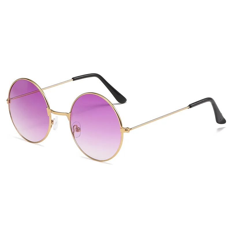 Customized Logo Men Women Sun glasses Ray Round Classic Frame Popular Brand Design Rose Gold Metal Wholesale Luxury Sunglasses