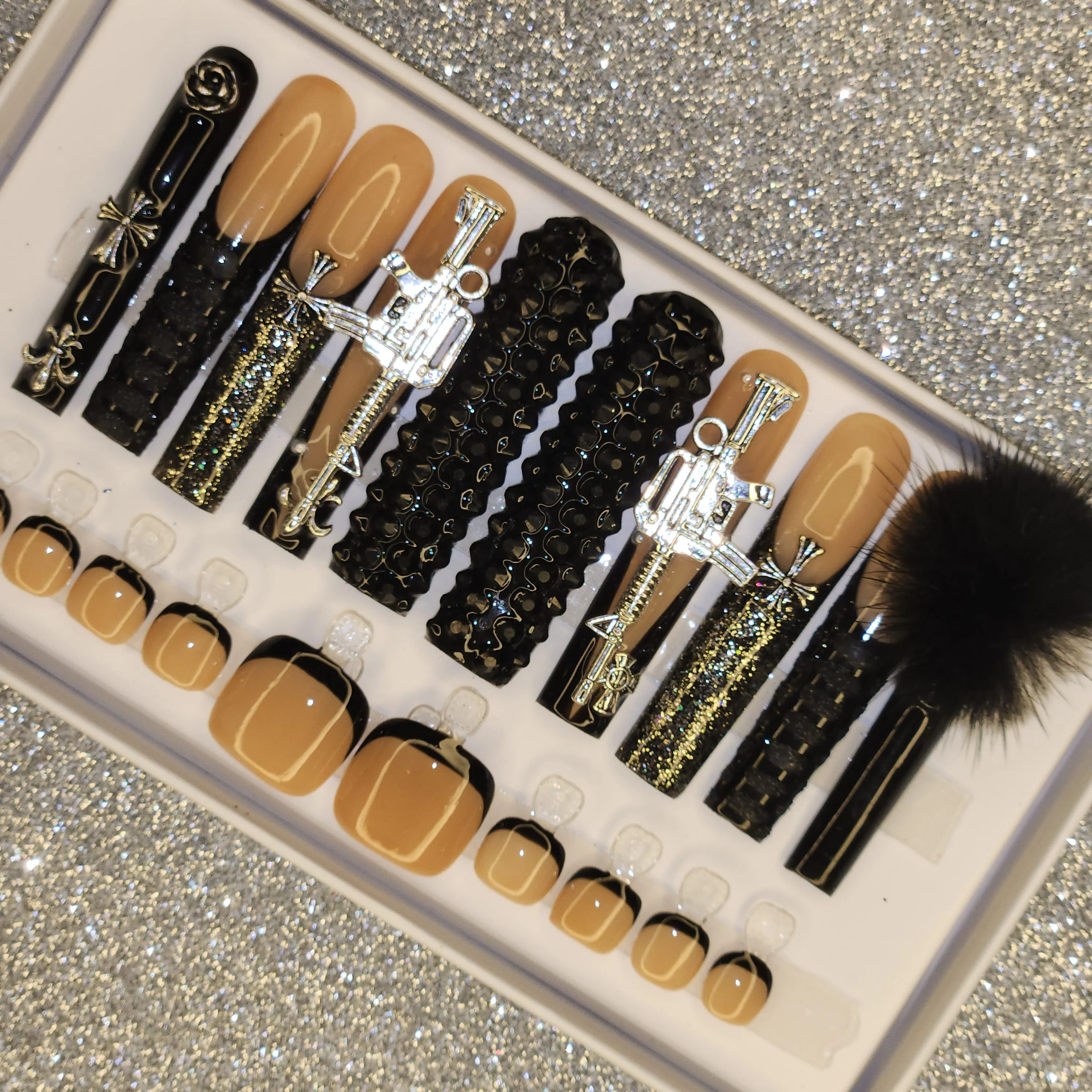 24 pcs/set OEM Reusable Artificial Nail Salon Suppliers Press On Nails Wholesale Price With Free Sample Coffin False Nails