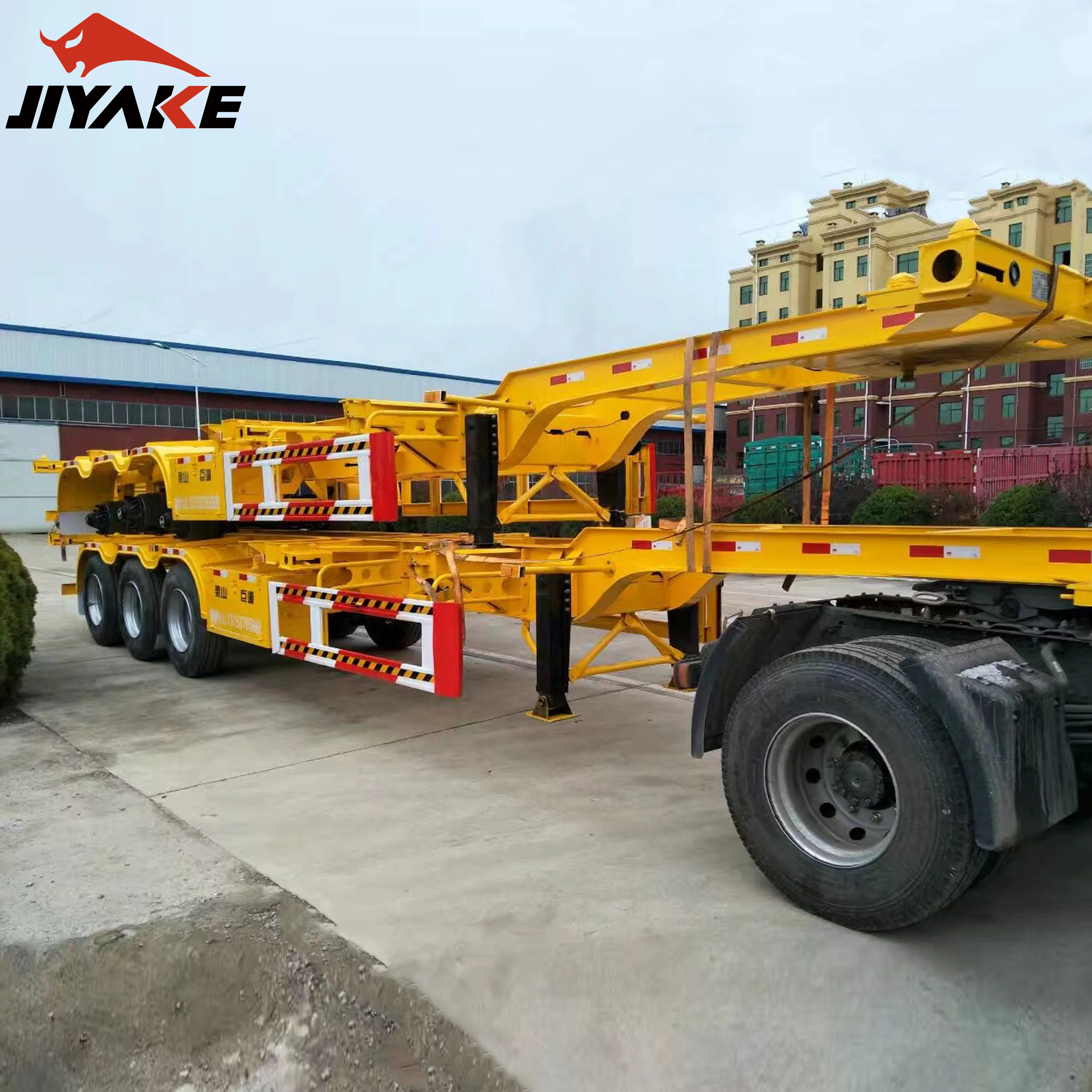 2 3 Axles Skeleton Frame Chassis Container Trailer for Truck