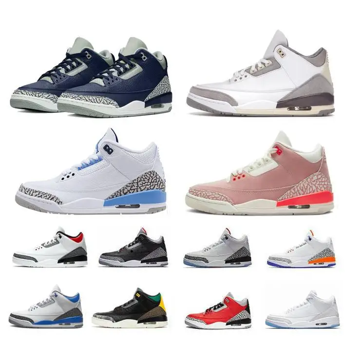 High quality air brand shoes AJ 3 Cushion Sneakers  Retro Outdoor Basketball Shoes for Men