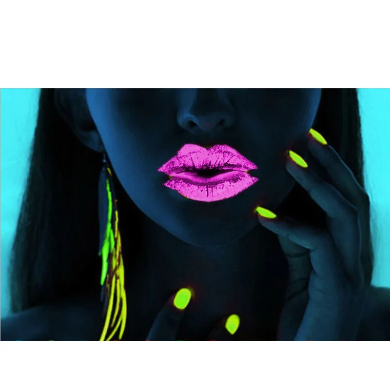 Fashion Led Luminous Lip Glaze With Mirror Glowing Fluorescent Lipgloss Ktv Night Bar Liquid Neon Lipstick