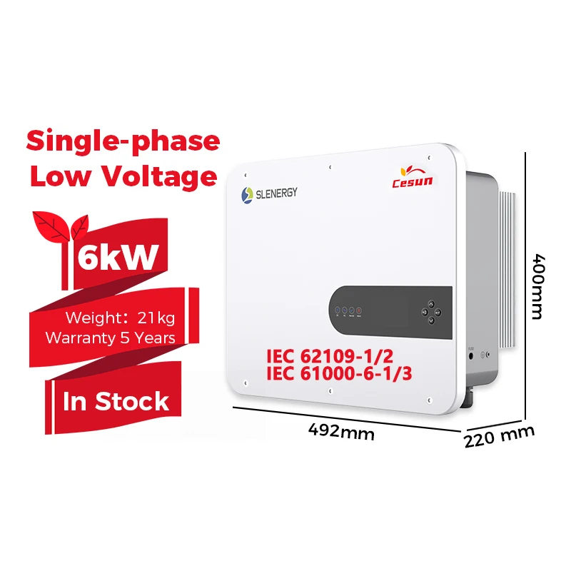 Инвертор SLENERGY 48 В 6 кВт Гибридный солнечный инвертор 48 В 6 кВт одиночный SL6KLV-W Wi-Fi на автономной сети Гибридный солнечный инвертор