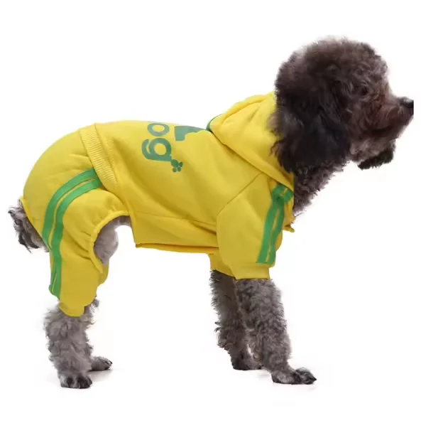Fashion Adidog Pet Costume Soft Fleece Warm Winter Pet Coats Cat Clothes Buttoned Classic Sports Dog Hoodies