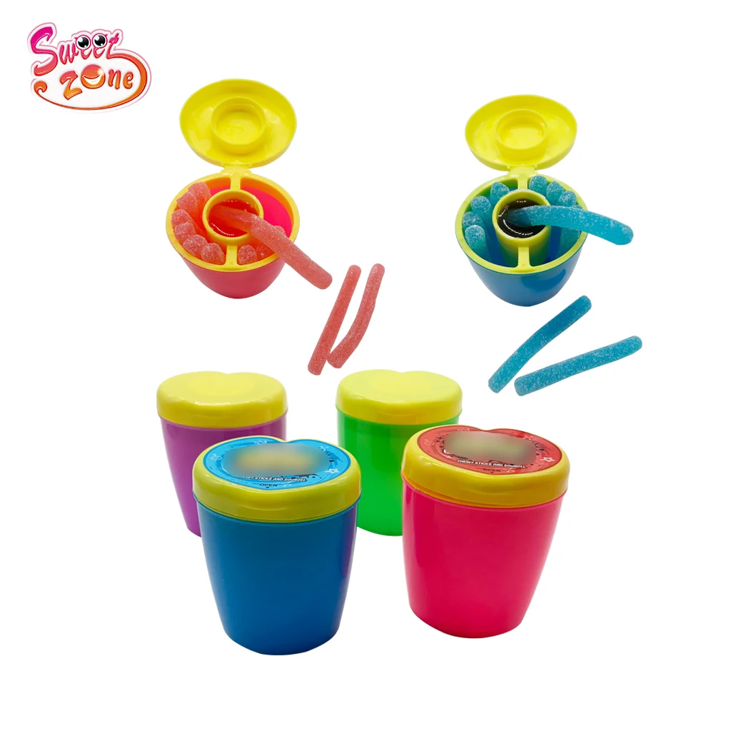 Sweet Fun Chewy Sticks and Sour Gel Juicy Jam Jelly Gummy Liquid Candy Sour Juice