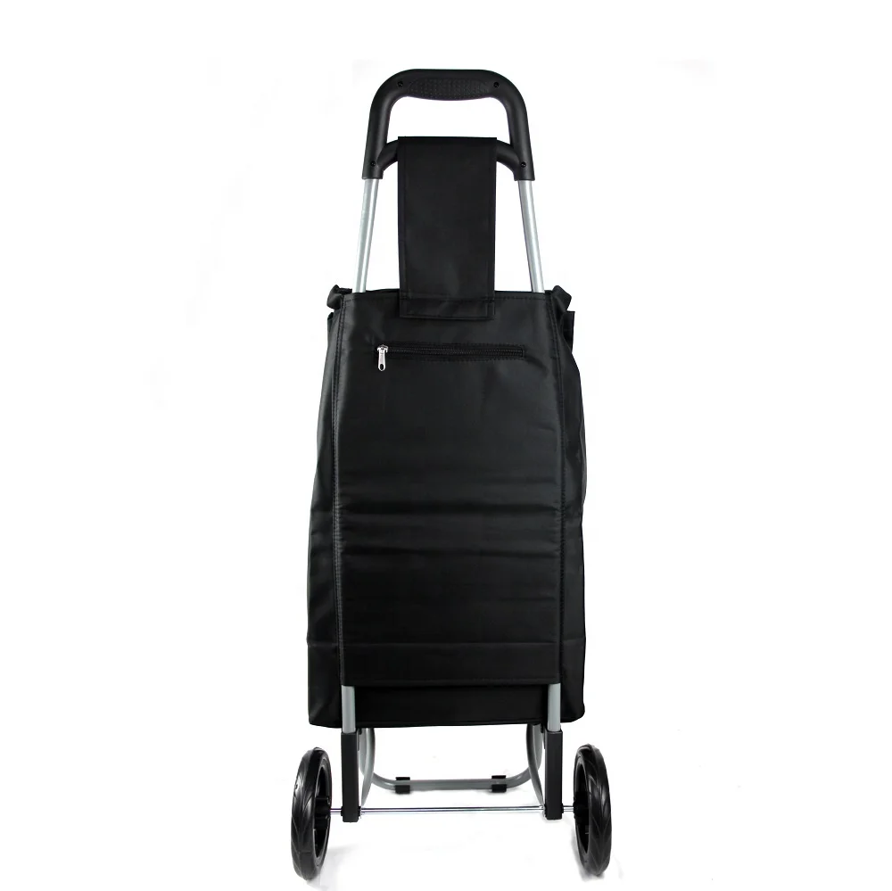2024 new factory direct supply  Shopping Folding Cart Supermarket  polyester Wheeled Reusable Folding  Trolley Bag