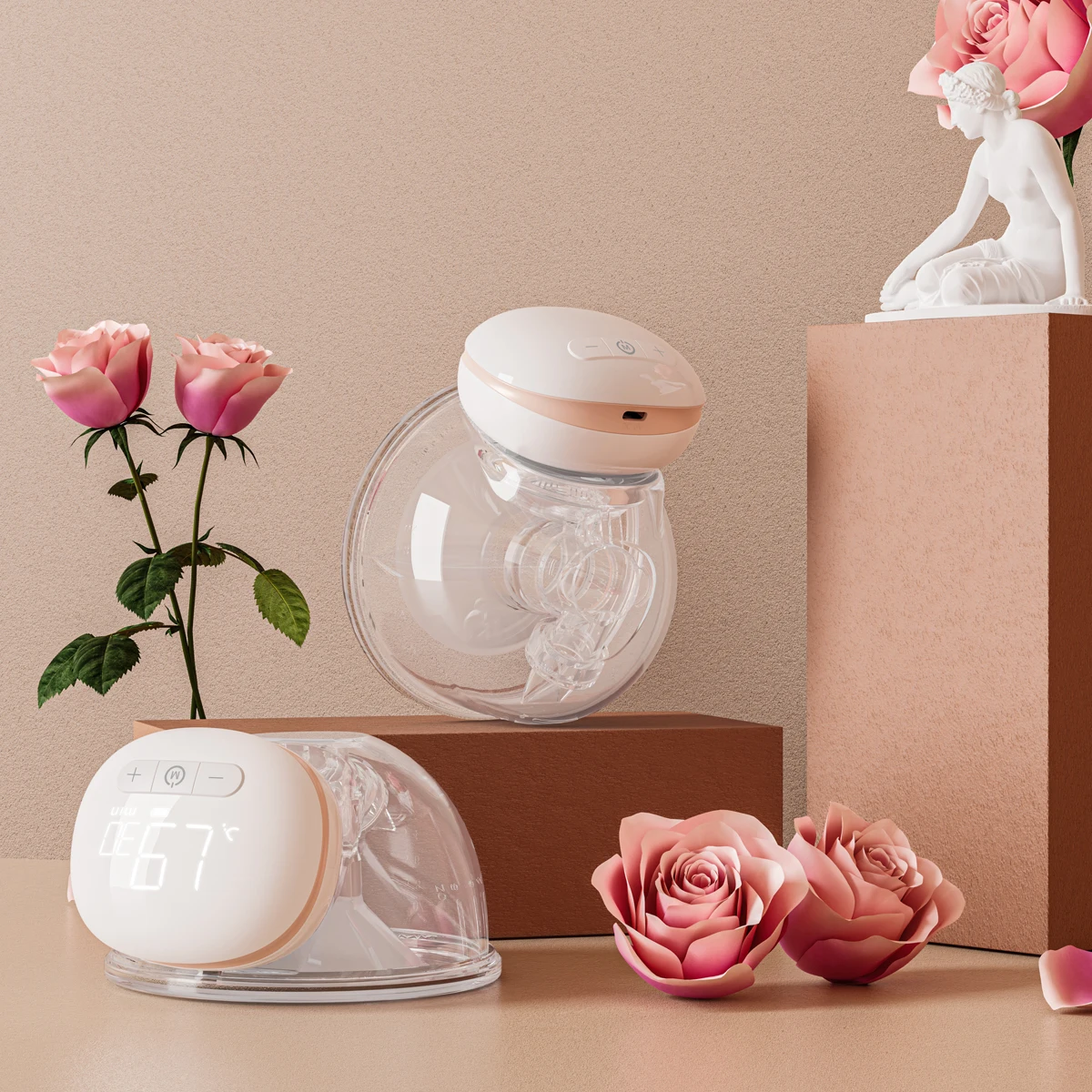 Double Rechargeable Detachable electric bowl shape hands free wireless wearable breast pump