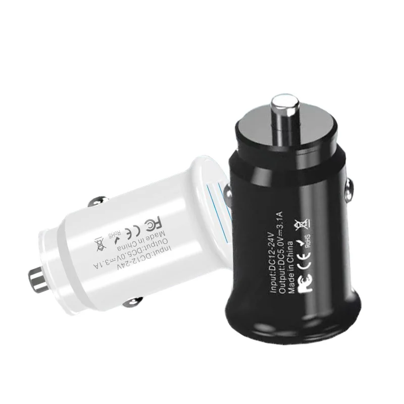 Quick 2.4A Mini Dual Port USB Car Charger Cigarette Lighter Adapter Car Charger for Iphone For Smartphone