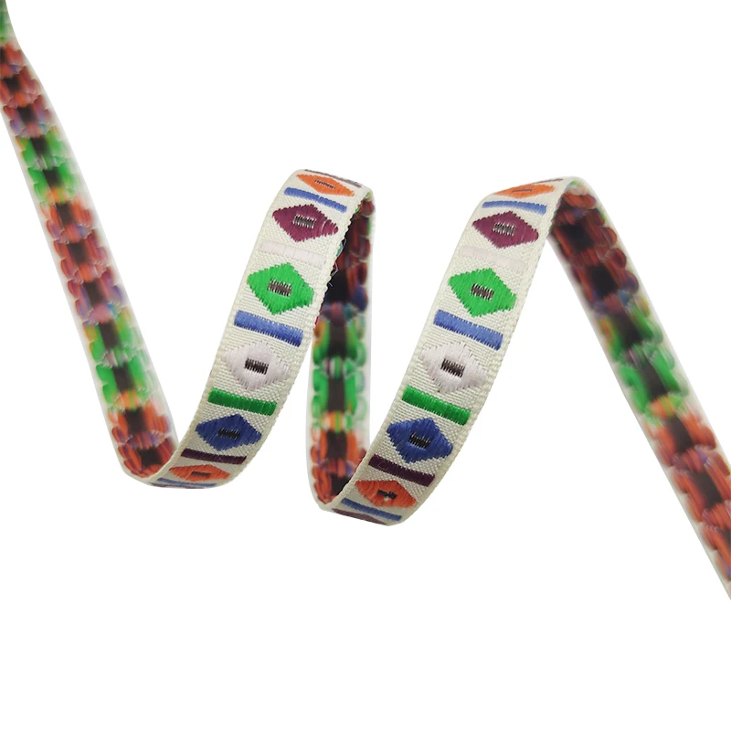 
12mm Nylon Bohemian Ethnic Embroidery Ribbon Apparel Decoration Ribbon 