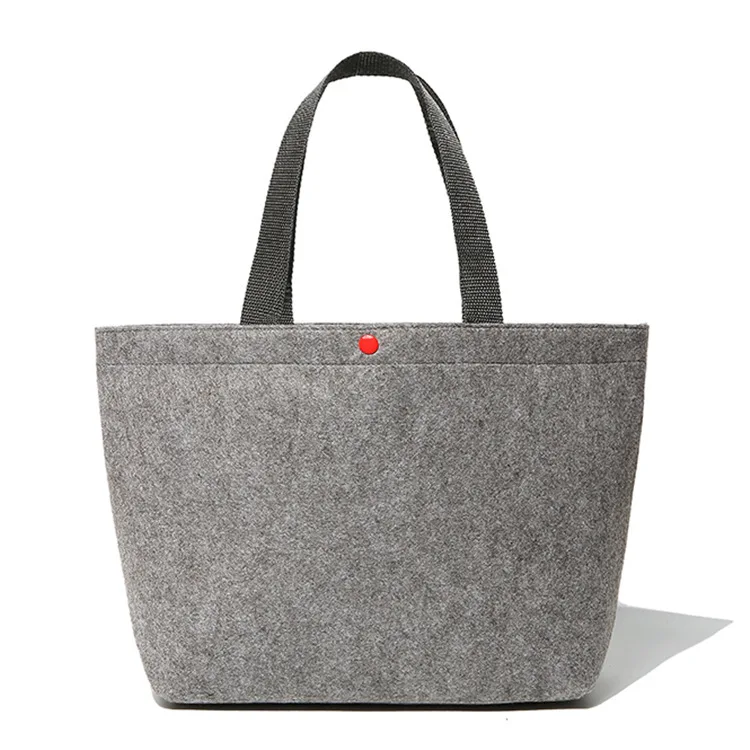 Customized reusable wool felt ladies bag shopping tote bag