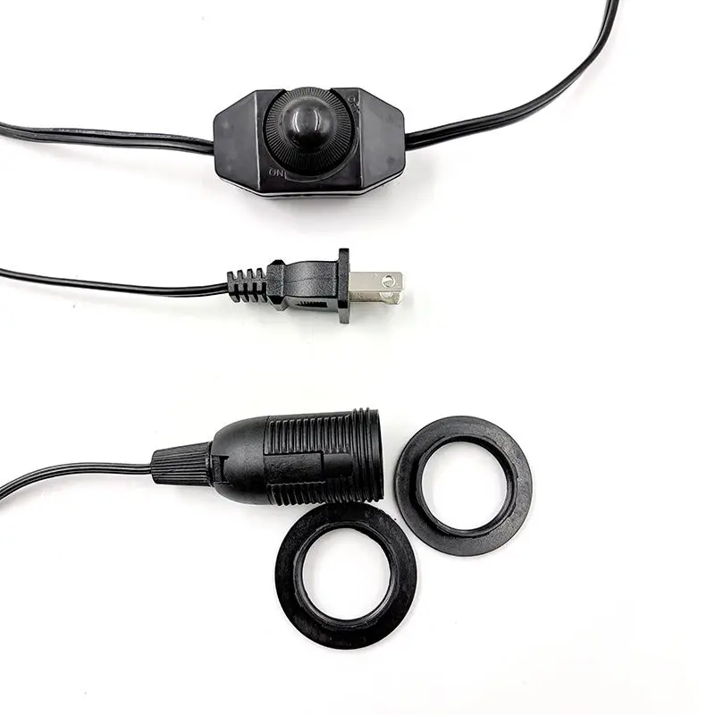 1.8m American Standard Wire 110V American Standard Flat Plug with Hole with Dimmer Switch E12 full tooth lamp head Double Ring