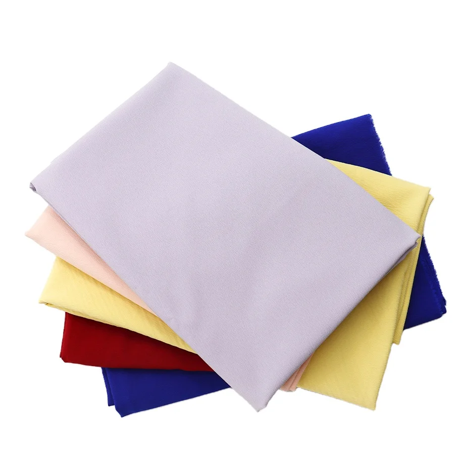 Red yellow blue purple Cotton feeling crepe fabric