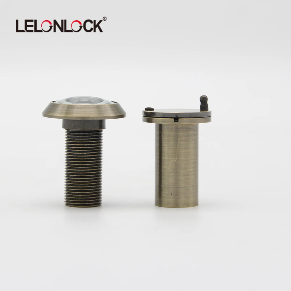 200 degree version antique brass door viewer with cover