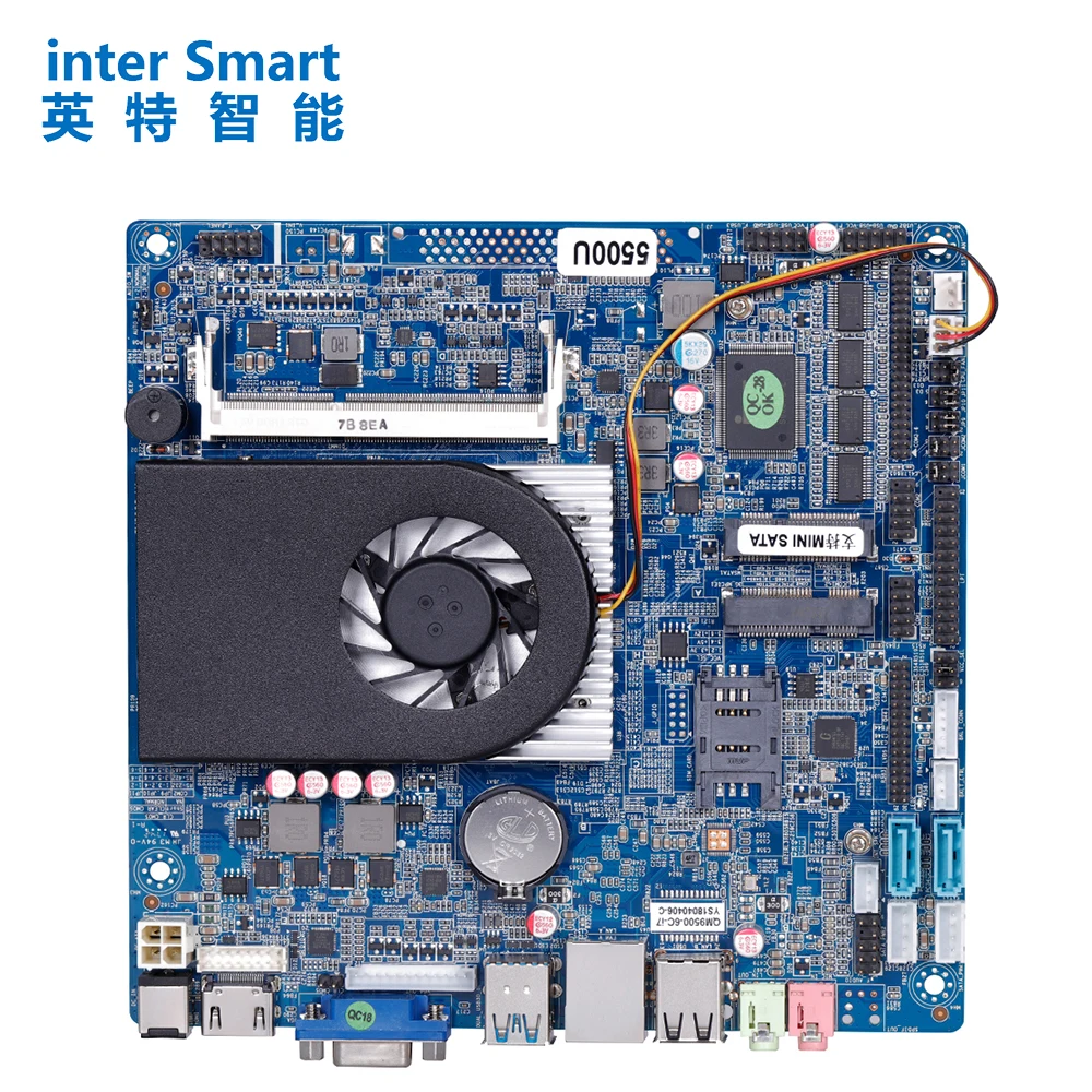 ELSKY In-tel Thin Mute Fan Core 4th gen i3 4005U Motherboard DC 12V Power Supply DDR3 Haswell Mini ITX 4K EDP LVDS