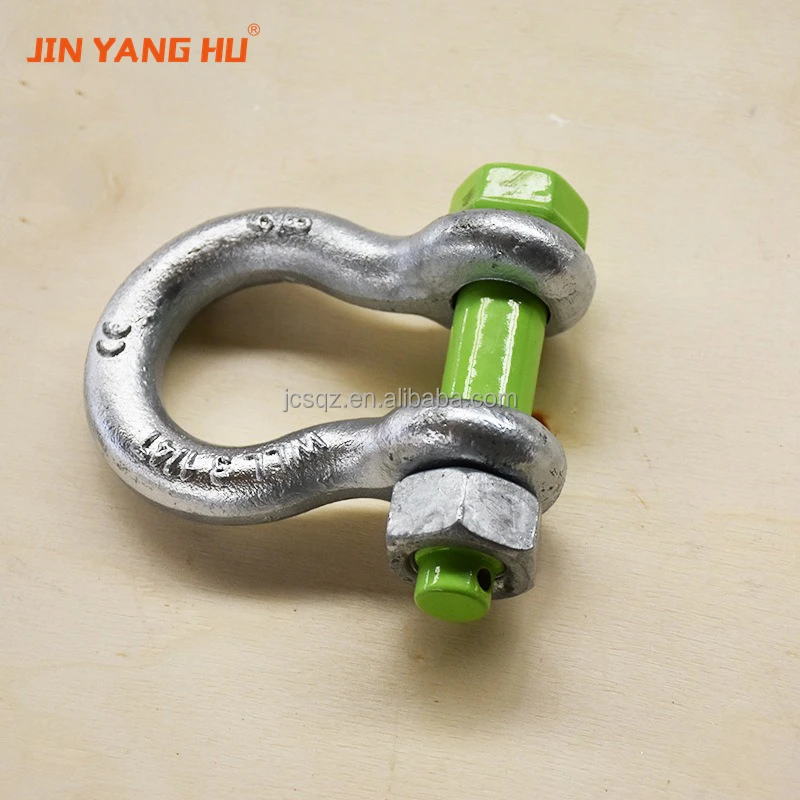 JIN YANG HU US standard type G2130 bow shackle lift with nut anchor shackle Galvanized