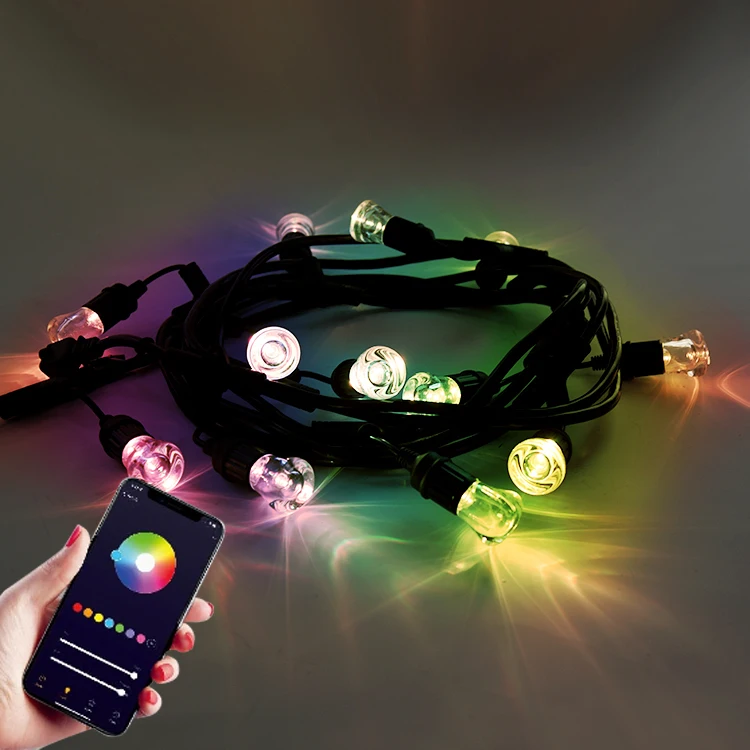 Интегрированные лампы PMMA, свадебные огни, цветные светодиодные гирлянды RGBW с wi-fi, умные рождественские светодиодные уличные гирлянды с регулируемой яркостью