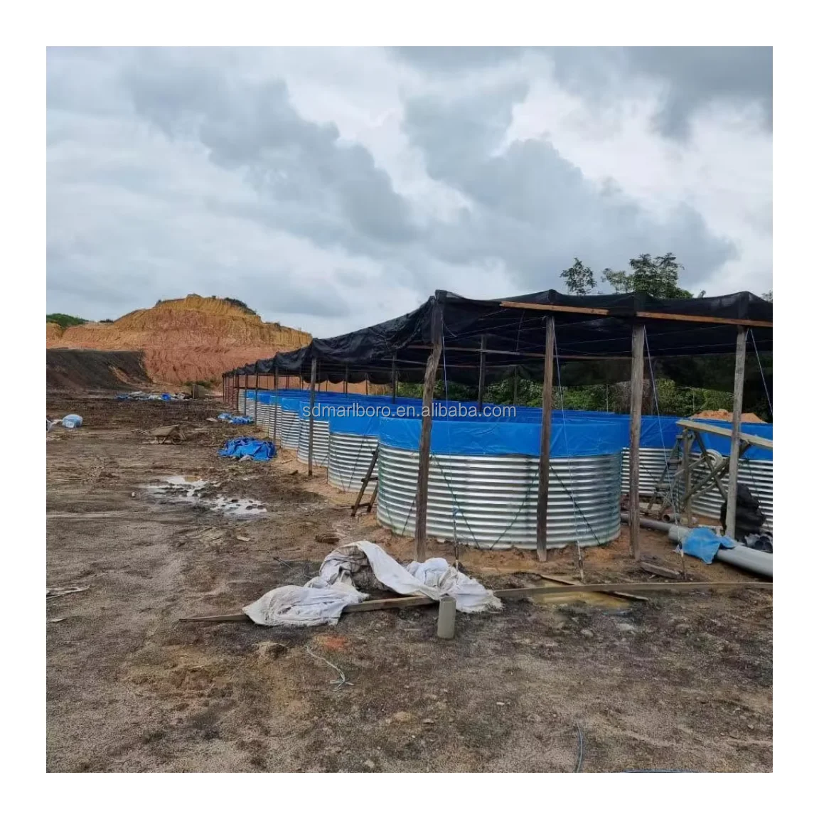 Fish Farming Equipment Tarpaulin Fish Pond Economic Hot Dip Galvanized Steel Koi Tilapia Fish Farming Pond