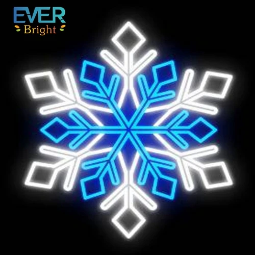 Outdoor commercial Christmas street decoration sparkling 2D lighted pole mounted snowflake Christmas street displays