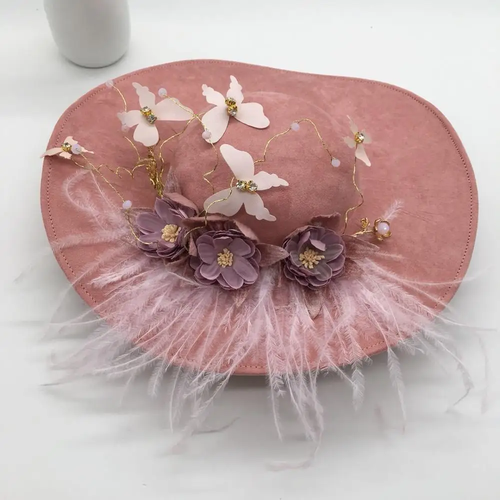 Оптовая продажа женские свадебные белые шляпы для церкви чайной вечеринки