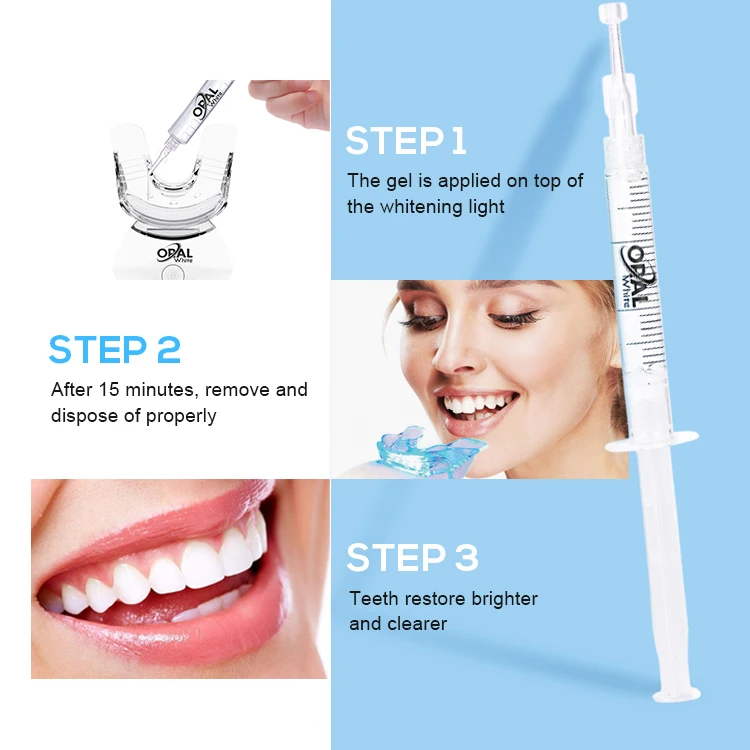High Quality Residue Free Brightening Smile Enamel Safely Care 3ml 5 Teeth Whitening Gel Syringe