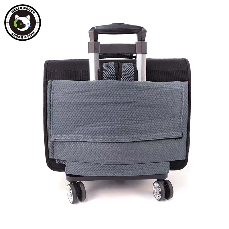 HELLODOGGY Hong Kong Brand Multi-functional Medium Universal Wheel Trolley Pet Crate