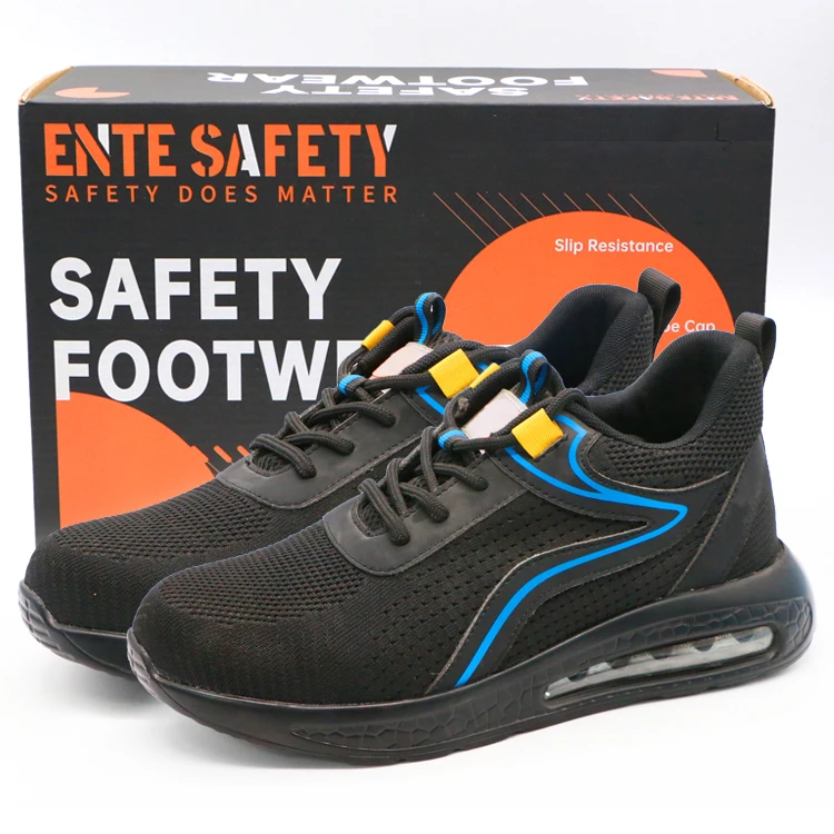 ENTE SAFETY S3 Industrial Construction Foot Protective Security Flying Knit Breathable Upper Work Steel Toe Safety Shoe For Men