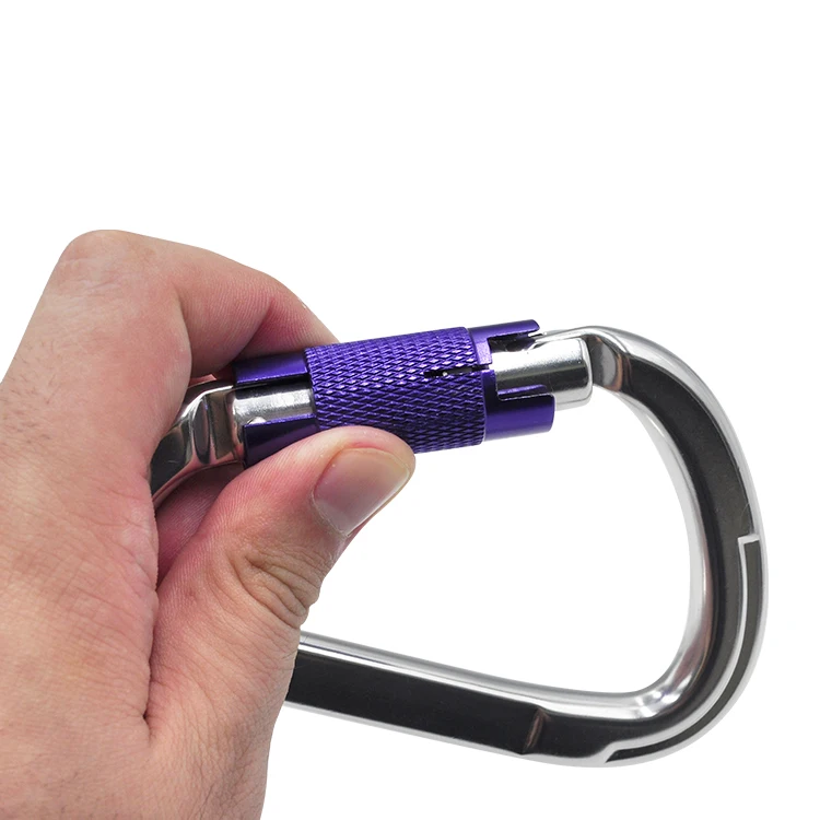  Оптовая продажа 25KN наружные алюминиевые карабиновые крючки с логотипом на заказ