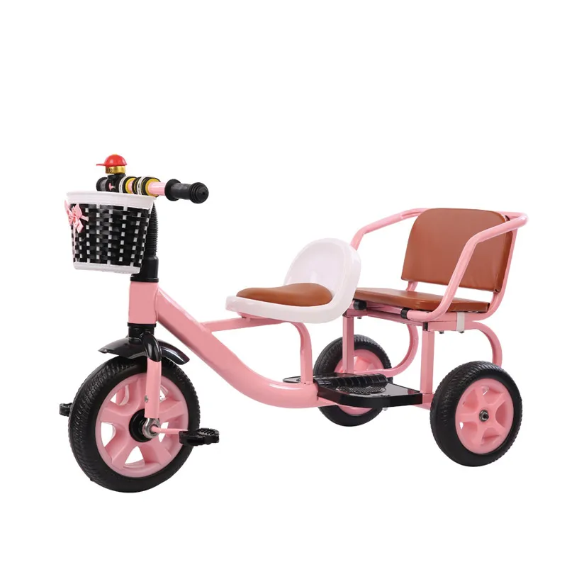 2023 Factory wholesale small kids double seat children tricycle  baby tricycle kids push tricycle