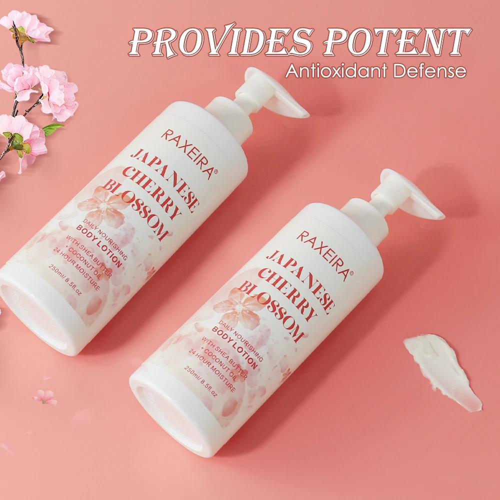 Japanese Cherry Blossom Body Cream Lotion Nourishing Coconut Kojic Acid Vitamin E Chemical Ingredients for Adults Babies