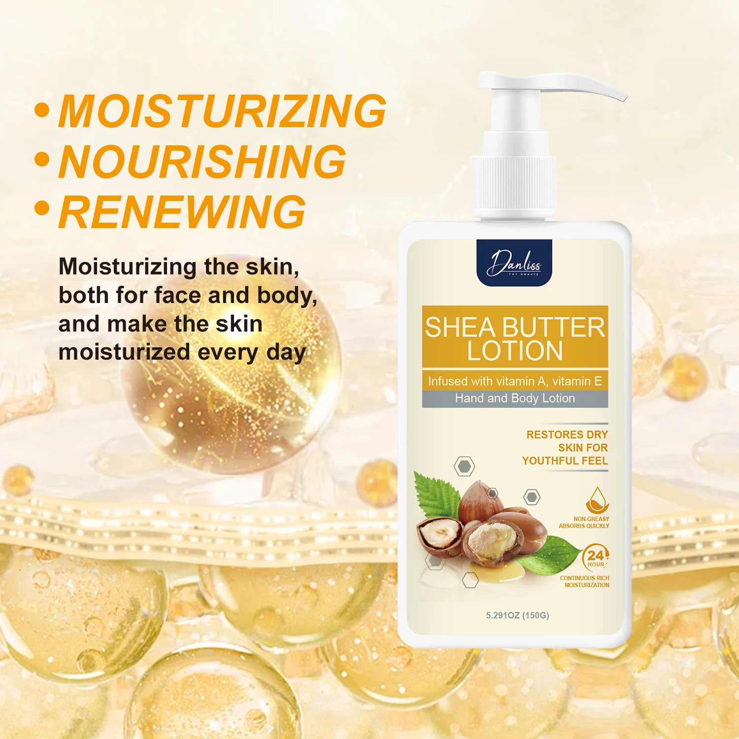 Private Label 150ML Body Cream Skincare Moisturizing Firming Whitening Organic Shea Butter Body Lotion for Face And Body
