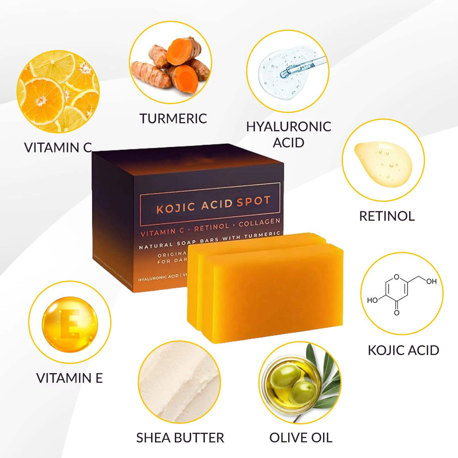 Custom Organic Skin Lightening Clean Body Face Whitening kojic acid soap wholesale Brightening Pigmentation Dark Spots