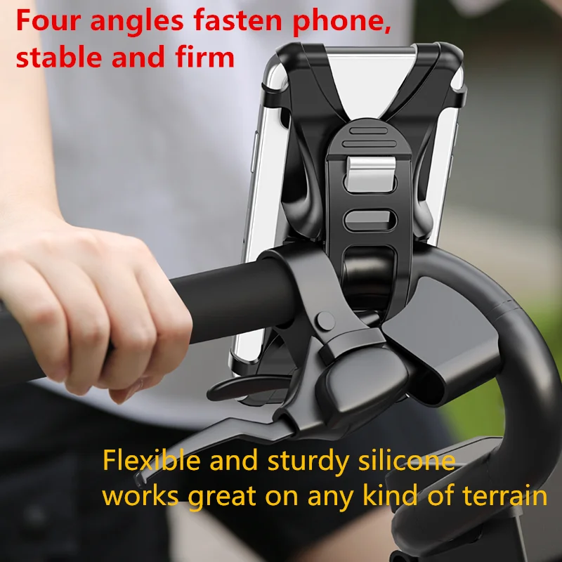 
2021 Hot USAMS US-ZJ053 Silicone Aluminum Alloy Bicycle Mountain Motorcycle Handlebar Smart Mount Stand Bike Phone Holder 