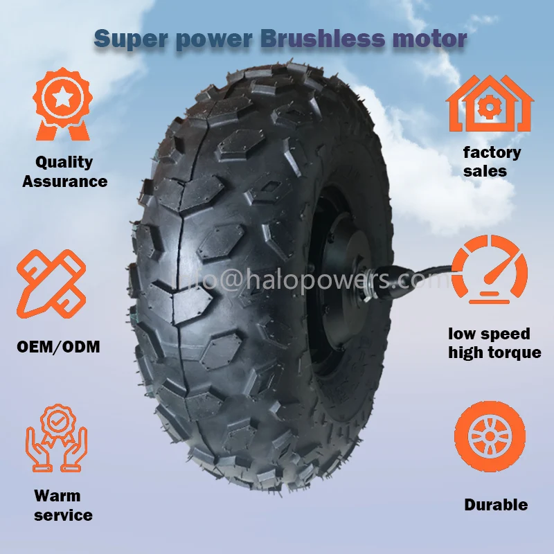 High Torque 36v 48v 350w 145 14.5 inch wheel barrow Electric Wheelbarrow Gear All Terrain hub motor kit conversion trolley cart
