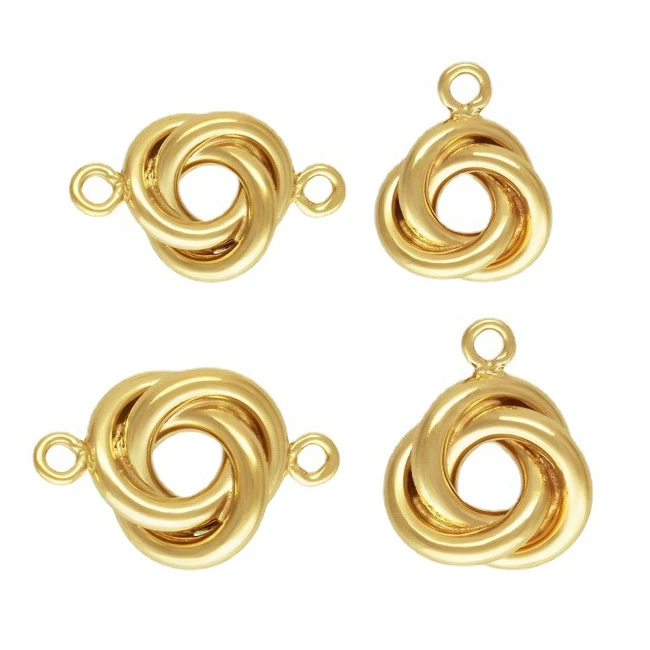 GFC016 Vintage 14K Gold Filled Connector Charms Love Knot Pendant for Jewelry Making