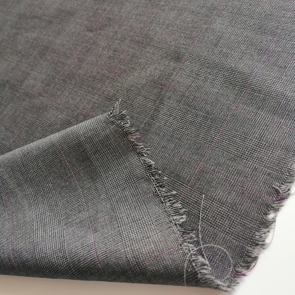 Wholesale check yarn dyed woven fabric worsted tweed fabric blended tweed fabric  for suit