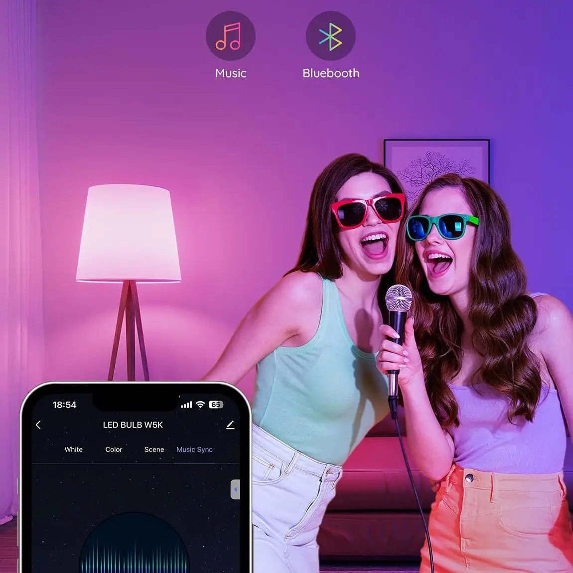 9 Вт музыкальная rgb tuya умная wifi лампочка светодиодная с Bluetooth WiFi
