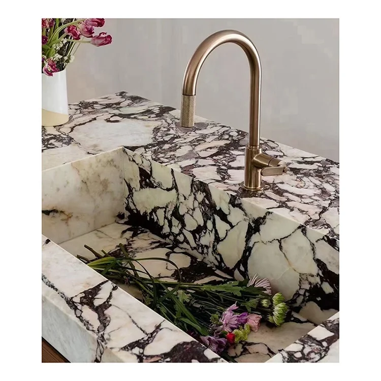 Italian polished marble slab calacatta viola for kitchen and bathroom