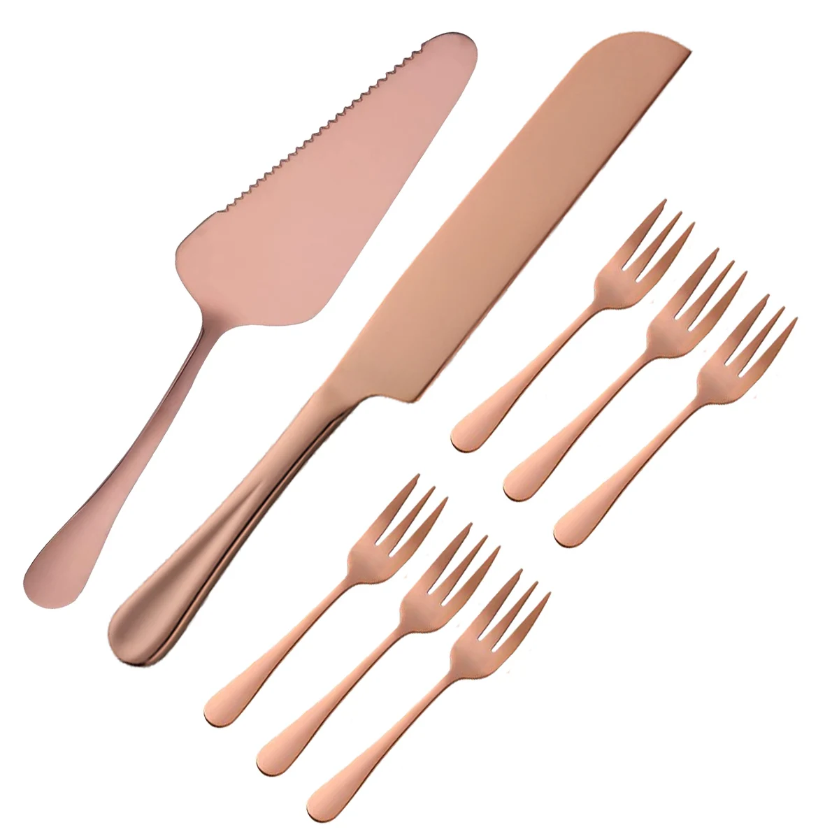 Baking Cake Cutter Set 8pcs Stainless Steel Cake Knife Shovel Fork Server Set For Wedding Party Event