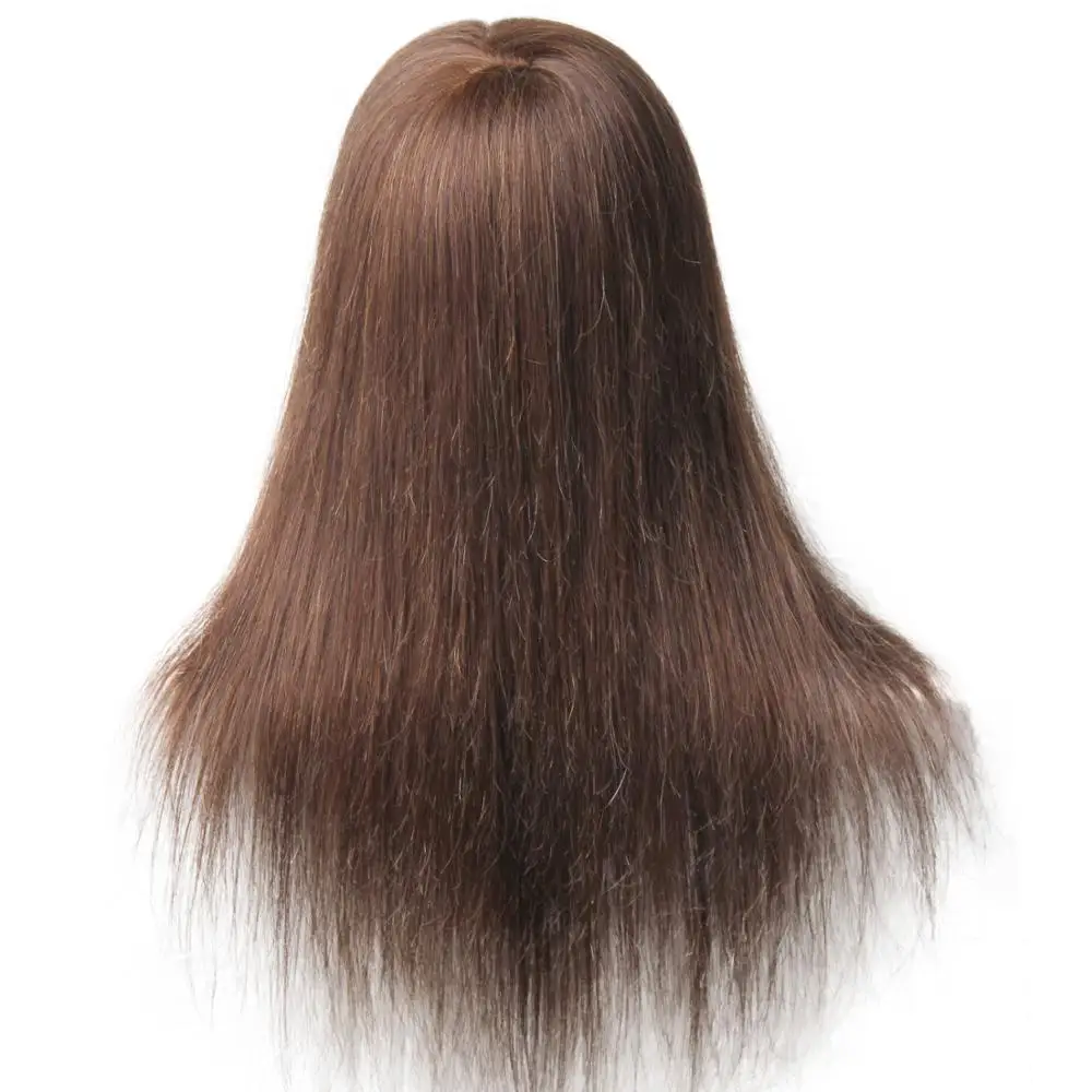 100% Real Human Hair Training Head Wig Dummy Doll Head Hairdresser Practice Hairstyles Hairdos Haircuts Permed