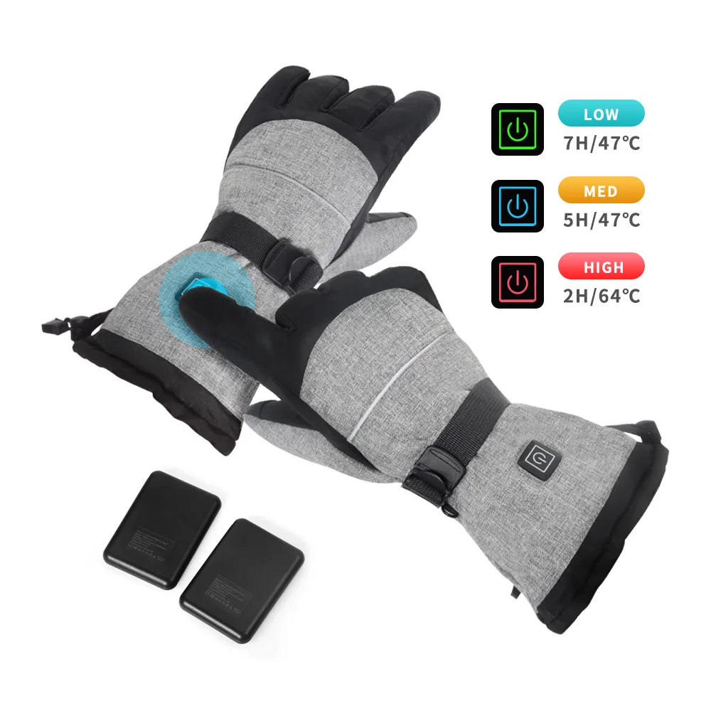 3,7 В 5000 мАч сенсорный экран электрическое отопление согревающие литиевые батареи лыжные перчатки с подогревом