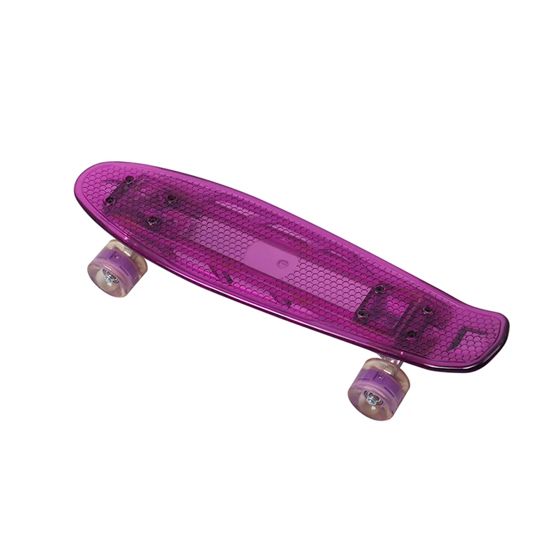 Wholesale Mini 22 Inch Complete Blank Deck Plastic Fish Board Cruiser Skateboard With Big LED Wheels