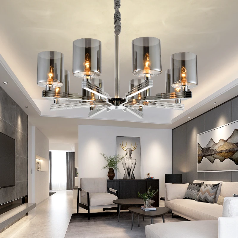 
Socket Glass modern Chrome decorative Stainless steel pendant light Chandelier Indoor 