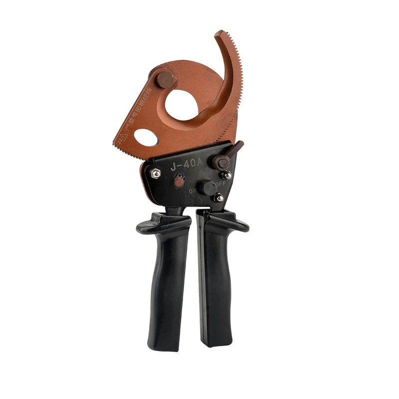 J-40A Hand Industrial Mechanical Ratchet Heavy Duty Electric Copper Aluminum Armored Power Cable Wire Cutter Cutting Tools