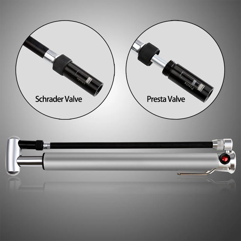 Portable Custom Tire Pump Aluminum Bicycle Air Floor Pump Inflator For Cycling Frame Bike Foot Air Pump