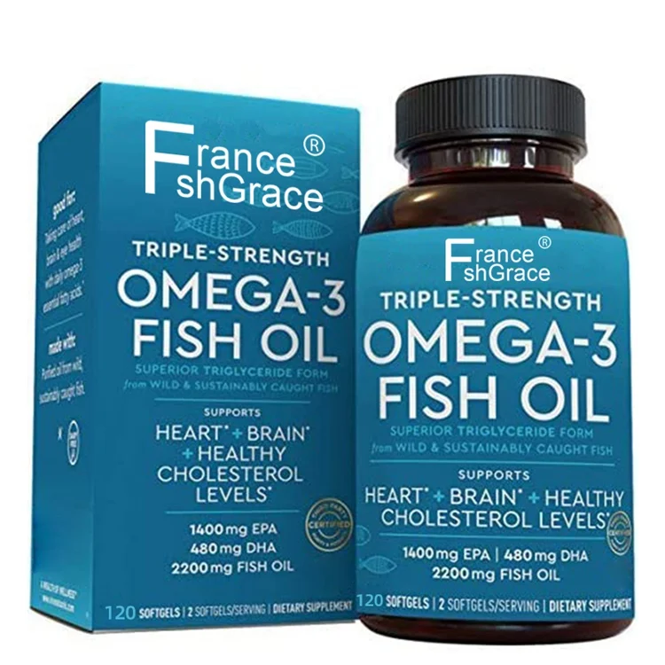 Viva Naturals Triple-Strength Omega 3 Fish Oil with EPA and DHA Supplements 2200mg 180 Soft gels
