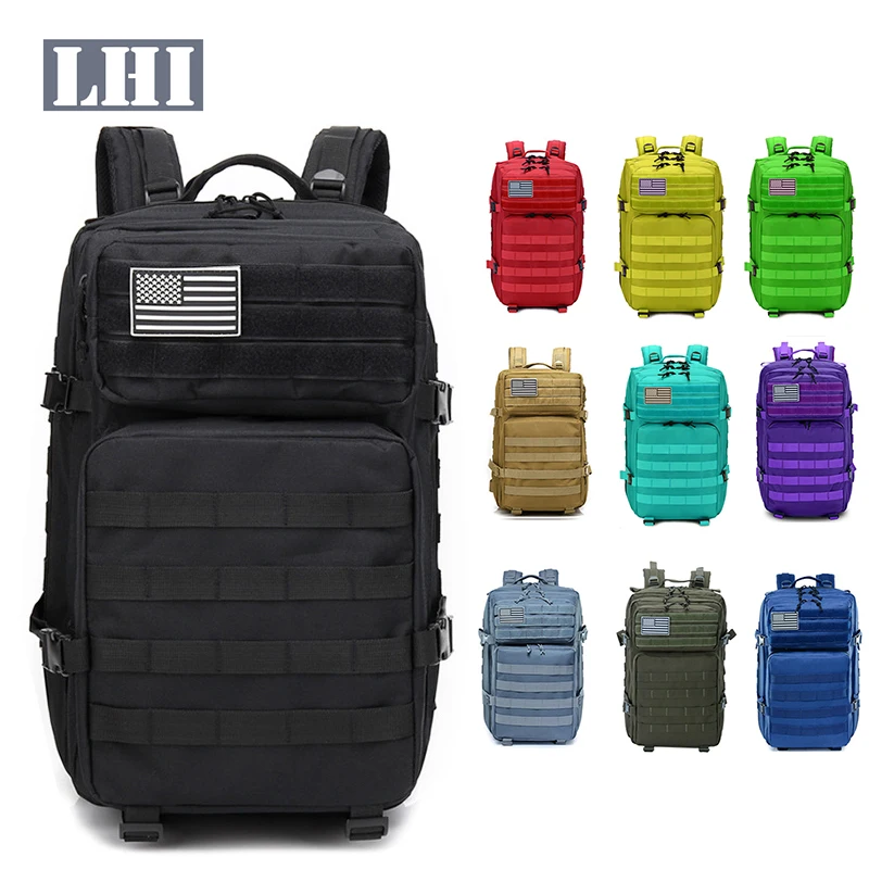 LHI Mochilas-Juveniles-Escol De Moda Personalizada Escuela Gimnasio Waterproof Oxford Tatica 45L Mochilas Escolares Para Hombre